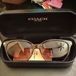 COACH Brown Gradient Lens Sunglasses with Translucent Frame